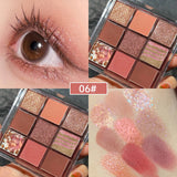 Eyeshadow Palette 9 Color Matte Glitter Long-lasting Waterproof