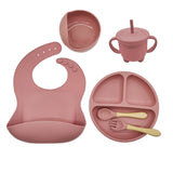 Children's Dishes Set Baby Silicone 6/8-piece Tableware Set