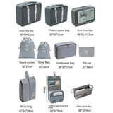 7/8/9/10 Pcs Set Travel Organizer Storage Bags Suitcase Packing Cubes Set