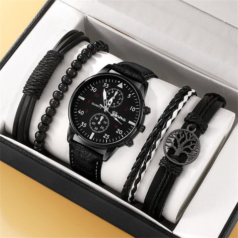 Men Watch Luxury Bracelet Set Fashion