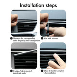 10Pcs 20cm Car Air Conditioner Outlet Decorative U Shape Moulding Trim Decor Strips