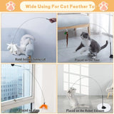 Cats Toys Feathers Wand Interactive Toy Kitten Toys with Super Suction Cup