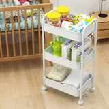 Bookshelf Storage Trolley Mobile Kitchen Organizer Cart With Wheels Multi-Layer