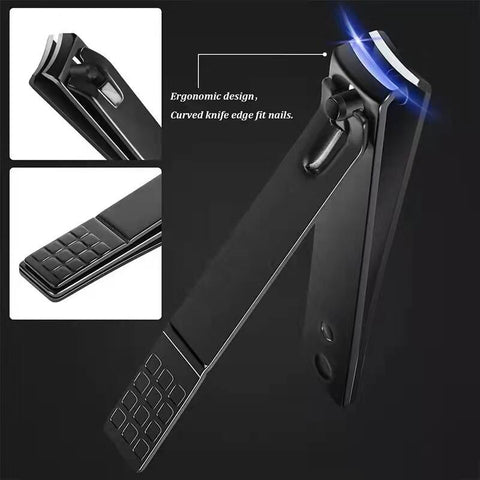 7pcs Black Nail Clippers Stainless Steel