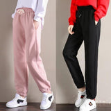 Hot Fleece Pants Elastic Waist Warm Leggings Slim Thick