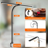 Double Head LED Clip Remote Control Desk Lamp