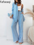 Blue Trouser Suit Set for Women