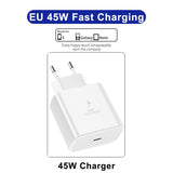 PD 45W Super  USB Type C Cable Fast Charging  Adapter