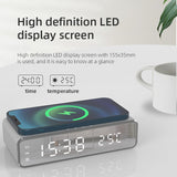 Wireless Charger Time Alarm Clock LED Digital Thermometer Fast Charging