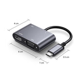 USB C to HDMI-compatible VGA Type C USB 3.0 HUB Adapter