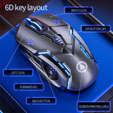 Silver Eagle G5 Mute Wired Mouse Six Keys Luminous Game