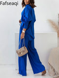 Blue Trouser Suit Set for Women