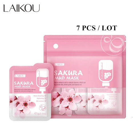 LAIKOU Japan Sakura Cleansing Whitening Moisturizing Facial Mask Oil-Control