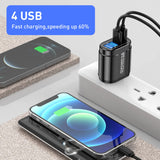 3.1A 4 Ports USB Charger Fast Charging QC 3.0