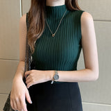 Solid Slim Thin Sleeveless Knit