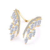 Romantic Cubic Zirconia Open Wing Joint Rings for Women