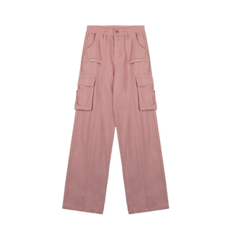 Cotvotee Pink Cargo Jeans Women