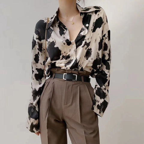 Cow Print Button Up Shirts