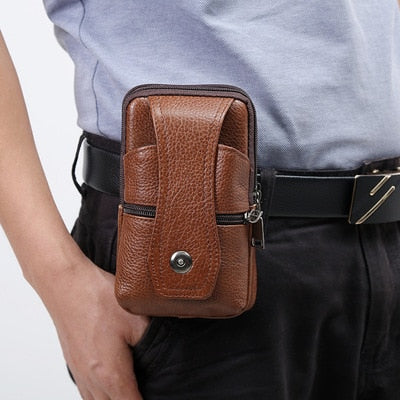 Men Leather Waist Bag