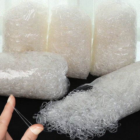 200-1000pcs Transparent Hair Elastic Rope Rubber Band