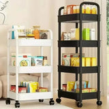 Bookshelf Storage Trolley Mobile Kitchen Organizer Cart With Wheels Multi-Layer