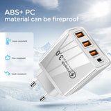 48W USB Charger QC 3.0 Type C PD Fast Charge