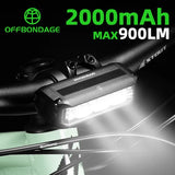 OFFBONDAGE Bicycle Light Front 900Lumen Bike Light 2000mAh