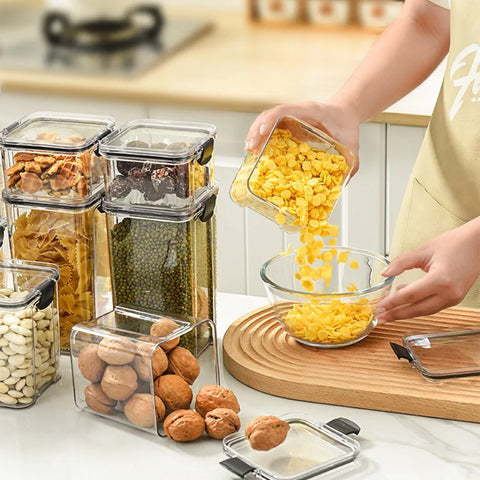 1pc Kitchen sealed jar for cereals and snacks, dry fruit storage jar, drawer storage jar, sealed storage box