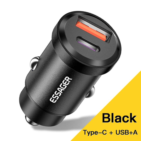 Essager 30W 5A QC PD 3.0 SCP USB Car Charger Quick Charge