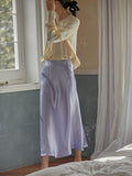 Elegant Women's Skirts Korean Fashion Satin Silk