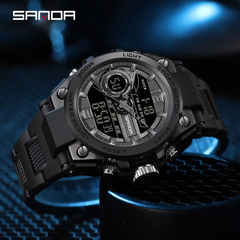 SANDA Multi-Function Sport Digital Watch  Dual Display