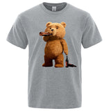 Lovely Ted Bear Drink Beer Poster Funny Printed T-Shirt