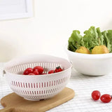 Removable Double Layer Household Rotating Washing Basket