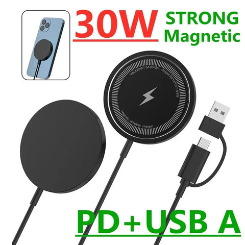 30W Magnetic Wireless Charger Fast Charging Pad Stand