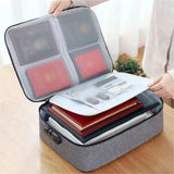 2 Layers Document Storage Bag Multifunctional Waterproof Organizer Large Capacity