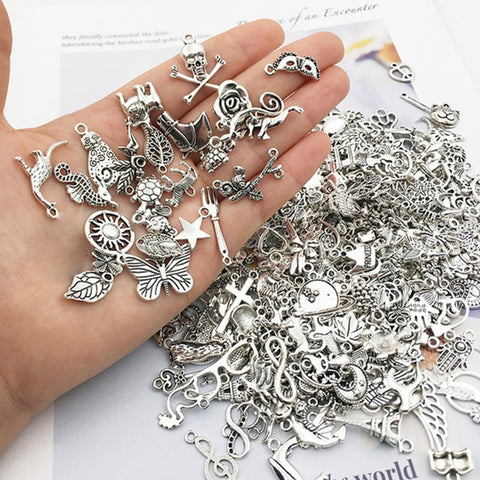 30PCS Mixed Tibetan Silver Pendant DIY Bracelet