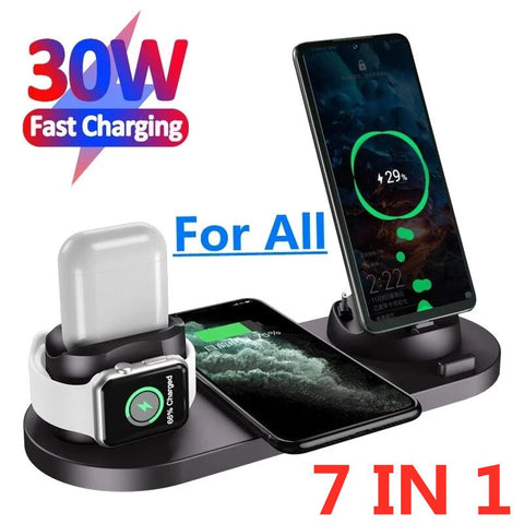 30W  Wireless Charger Stand Pad For iPhone