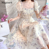 Elegant White Chiffon Long Dress