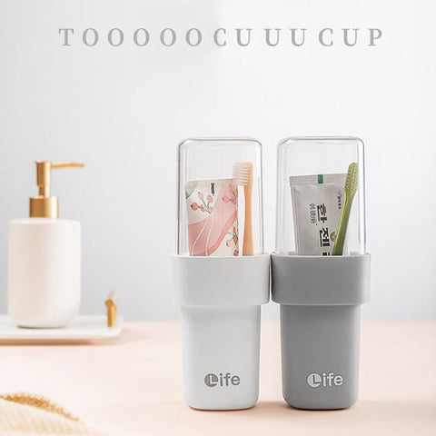 Clear Toothpaste Toothbrush Holder With Wash Cup