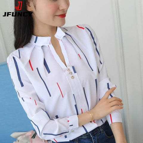 JFUNCY Women White Tops Women's Blouse