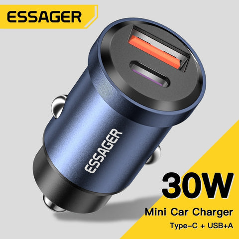 Essager 30W 5A QC PD 3.0 SCP USB Car Charger Quick Charge