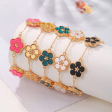 Fashion Summer Sweet Colorful Five Leaves Flower Bracelets