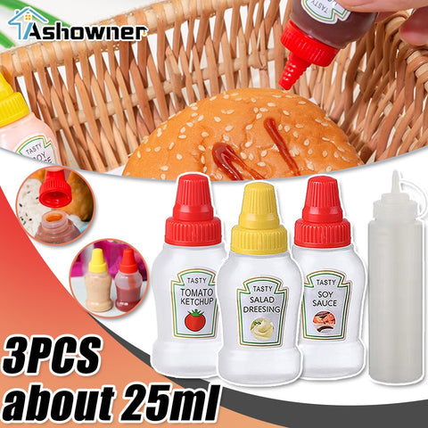 Mini Tomato Ketchup Bottle Portable Sauce Salad Squeeze Bottle