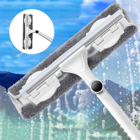 Telescopic Rod Glass Washing Cleaning Mop Windows Wiper Tool