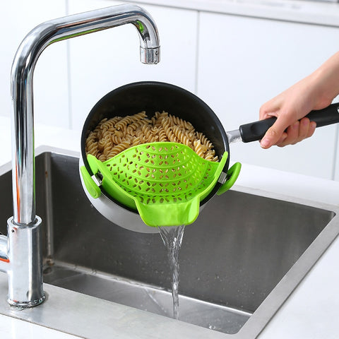 Universal Silicone Clip-on Pot Strainer Anti-Spill