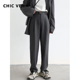 CHICVEN  Women Suit Pants Wide Leg