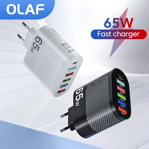 Olaf 65W 5 Ports USB Charger PD Charging Adapter