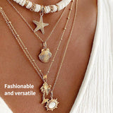 Jewelry Necklace Soft Pottery Starfish Shell Pendant Necklace