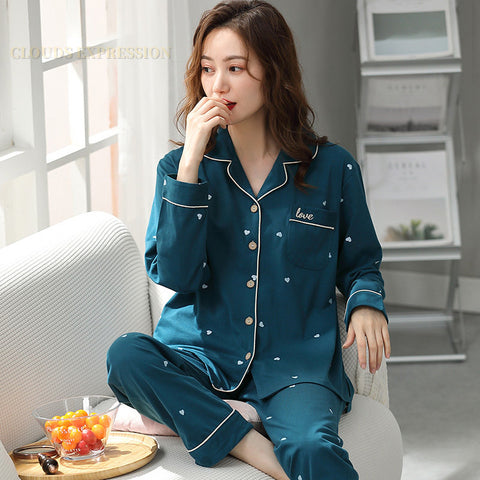 Knitted Cotton 2 Piece sets Women's Pajama