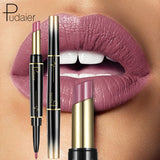 Pudaier Makeup 2 in 1 Matte Lipstick & Lip Liner Nude